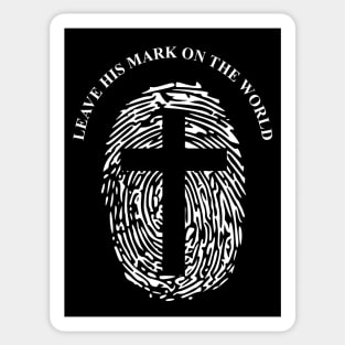 Jesus-christ-team jesus- religious - gift - cross fingerprint Sticker